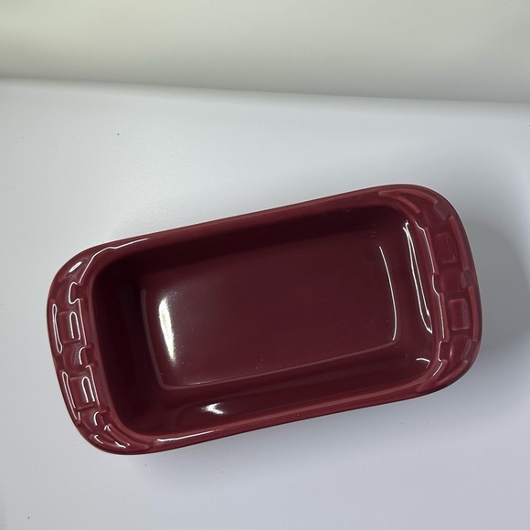 Longaberger Pottery Small Loaf Pan Woven Traditions - Paprika Red - Picture 1 of 4